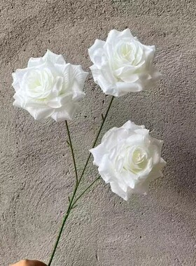仿真玫瑰花3头钻石玫瑰婚庆装饰工厂直供