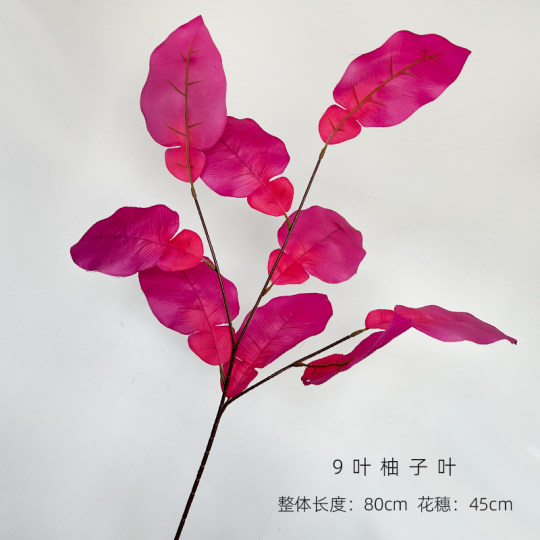 厂家直销大柚子叶仿真花婚庆花艺大片叶子森系婚庆堂现场布置叶材