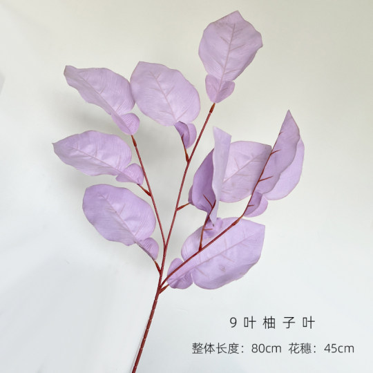 厂家直销大柚子叶仿真花婚庆花艺大片叶子森系婚庆堂现场布置叶材