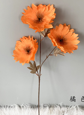 婚庆仿真花3头大罂粟大虞美人婚庆堂装饰路引舞台布景大烟花