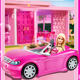 Barbie shiny pink convertible children's toys genuine
