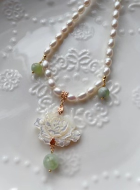 原创蝶贝牡丹淡水珍珠璎珞软璎珞