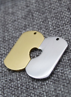 钛钢镂空军牌风情侣礼品定做吊坠