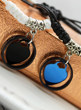 钛钢戒指圈编织礼品情侣手链定制