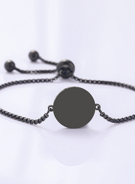 不锈钢现货圆形手链欧美跨境珍珠链手链空白材料节日礼物手链批发