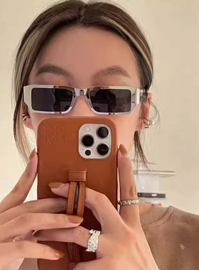 金属质感长方形墨镜遮阳防紫外线