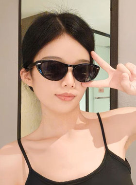 韩系个性黑色猫眼墨镜女网红潮款