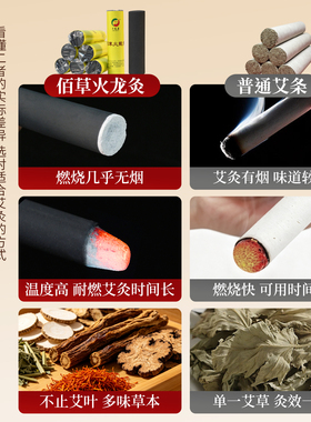 佰草火龙灸加药无烟艾条碳化艾灸条美容院专用雷火灸手持悬灸艾柱