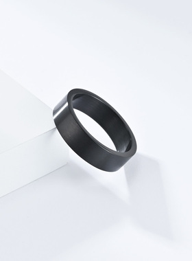 无性别6mm拉丝哑光古银灰色钛钢戒指环简约中性冷淡风个性手饰品