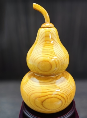 台湾红桧木葫芦摆件工艺春节送礼祝福福禄双收正品保证台湾直邮