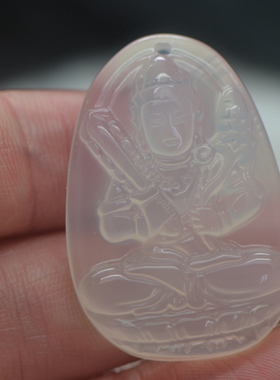 玉髓虎本命佛吊坠虚空藏菩萨