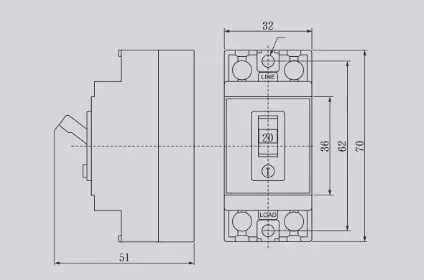 进口型两相微型断路器JQN-32 家用断路器空开TRN-32 - 图0