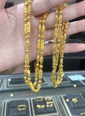 厚金包银全家福项链橄榄锁骨链