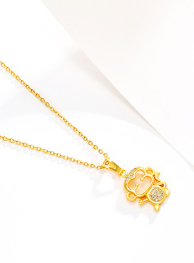 奢侈品平替合金镶锆镂空小猴子吊坠时尚轻奢卡通可爱生肖猴坠子女