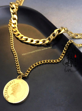 原创钛钢时尚风网红同款毛衣链