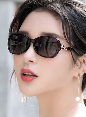 新款女士太阳镜圆脸长脸开车优雅