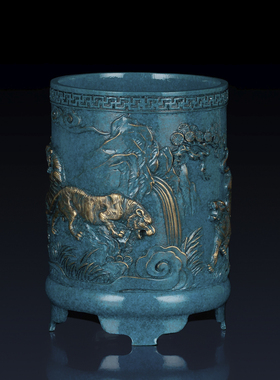 纯铜笔筒办公室书房摆件乔迁礼品