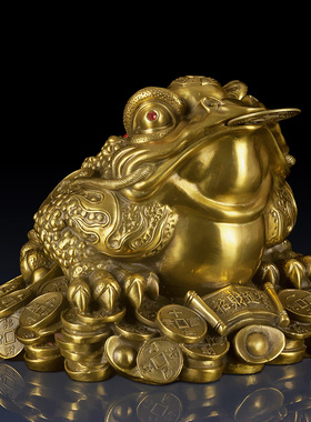 纯铜招财三足金蟾开业礼品摆件