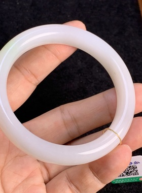 和田玉翠青女款手镯内径56.5毫米