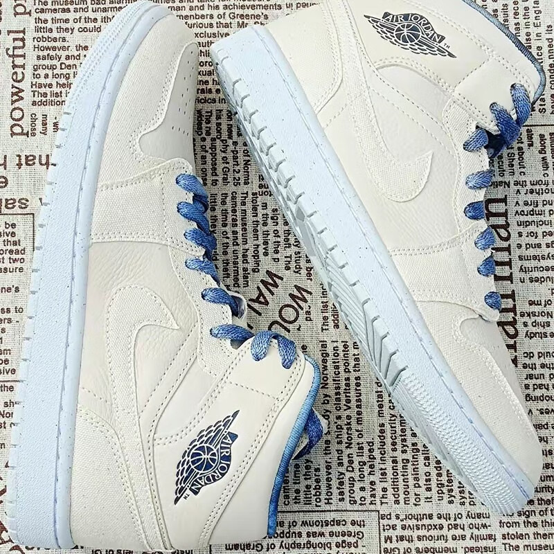 耐克女鞋AJ1高帮板鞋休闲鞋AIR Jordan 1春季新款时尚中帮篮球鞋-图1