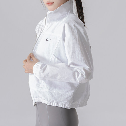NIKE耐克女装外套2026夏季新款运动服休闲立领梭织夹克上衣 - 图0