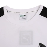 Puma, хлопковый летний белый спортивный костюм, футболка, короткий рукав, облегающий крой