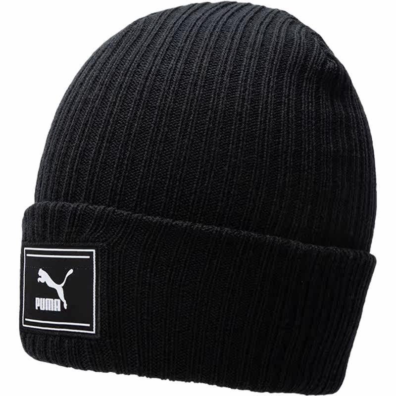 PUMA彪马线帽男女帽冷帽秋冬保暖黑色针织休闲帽情侣套头帽毛线帽,淘宝优惠券,粉丝福利购,淘宝优惠卷