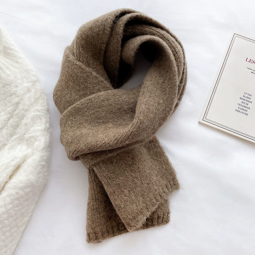 Универсальный зимний брендовый трикотажный удерживающий тепло шарф из искусственного меха для влюбленных, в корейском стиле