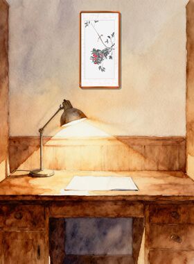 荔枝画 手绘荔枝小鸟图 丰收图 贵妃荔枝简约卷轴挂画 手工宣纸画