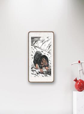 藏獒图雪域雄风宠物犬十二生肖竖幅霸气天狗画书房客厅装饰画定制