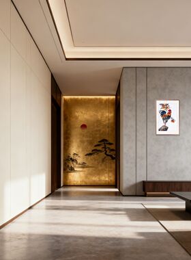 公鸡挂画 雄鸡报晓宣纸画 大吉大利柿子画 十二生肖公鸡画 吉祥画