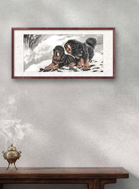 定制藏獒图雪域雄风宠物狗犬动物画十二生肖横幅霸气书房客厅挂画