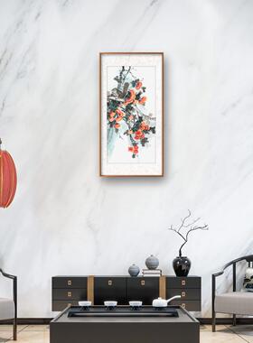 手绘定制国画柿子松鼠图装饰画松鼠拜寿书房挂画柿子松鼠水墨字画