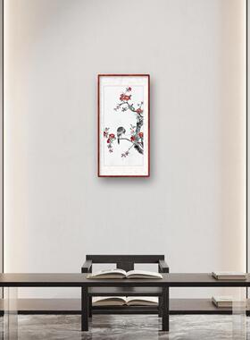 手绘花鸟图茶壶画名家水墨瓶花画新款水仙挂画新中式画50x100挂画