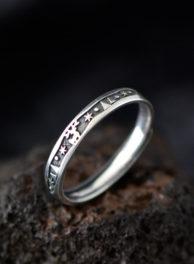 925银复古麋鹿开口可调尾戒