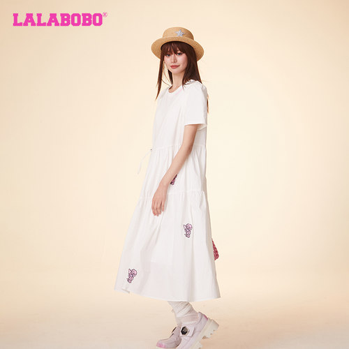 LALABOBO24夏季新款简约软糖兔甜美可爱短袖连衣裙女|LBDB-WLZY21-图1