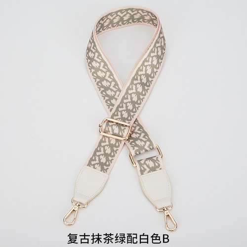 包包彩色宽肩带可调节女士包配件包带彩条减负肩带斜跨编织棉彩带 - 图3
