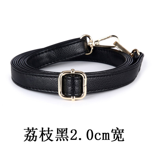 女包带肩带黑书包带子双肩背带亚光黑荔枝纹油皮黑十字纹漆皮黑 - 图2