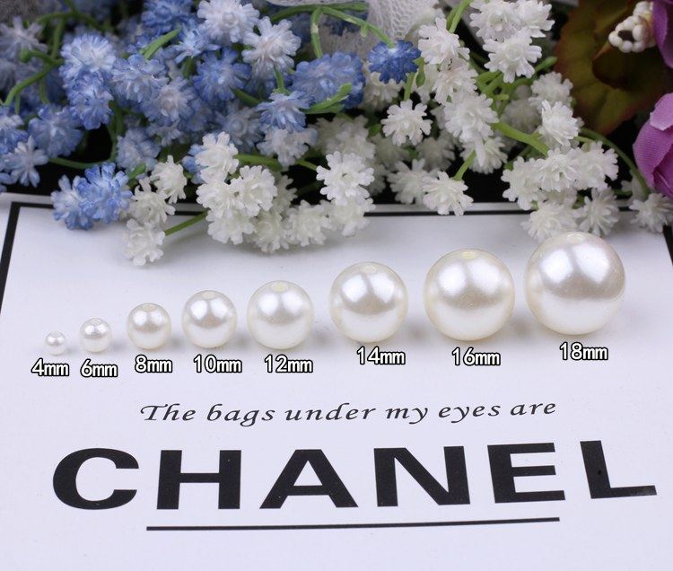 DIY手工材料发饰配件 散珠米白ABS直穿孔仿珍珠串珠整颗树脂珍珠,淘宝优惠券,粉丝福利购,淘宝优惠卷