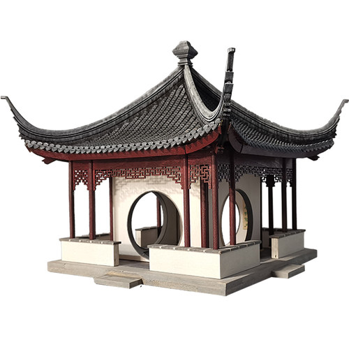 梧竹幽居 小木匠苏州园林古建筑模型木质中式国风卯榫拼装材料包 - 图3