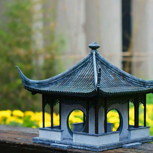 梧竹幽居 小木匠苏州园林古建筑模型木质中式国风卯榫拼装材料包 - 图2