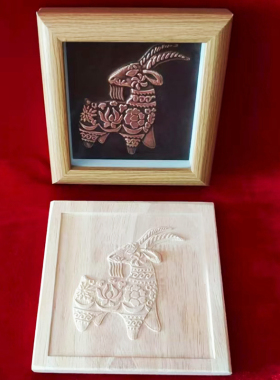 铜拓画DIY模版画模具木雕版十二生肖研学团建体验非遗手工材料包