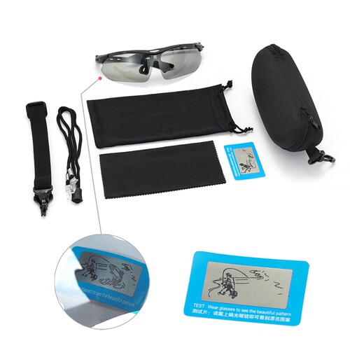 骑行变色偏光眼镜防风摩托车护目镜山地自行车太阳镜户外运动男女 - 图2