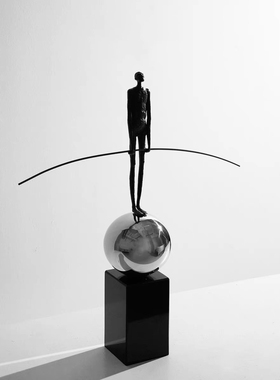 现代轻奢创意大理石花器花瓶组合