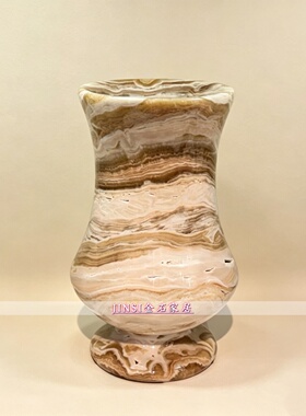 中古风复古大理石花瓶装饰摆件