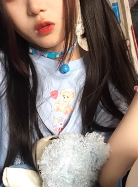 日系原宿风糖果少女软妹项链猫咪卡扣项圈手环手链铃铛脖环锁骨链