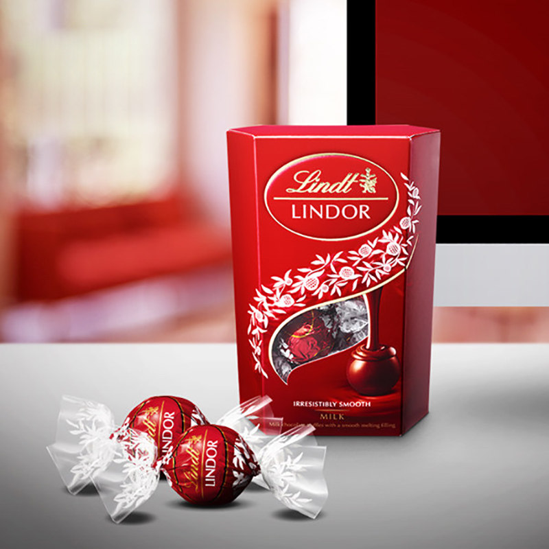 Lindt瑞士莲软心巧克力浓黑牛奶白巧分享装200克巧克力情人节礼物_虎窝淘