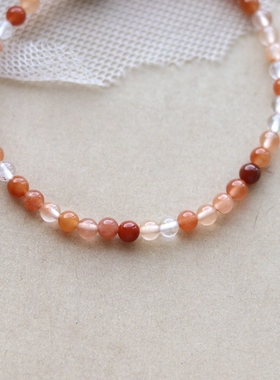 不断增加的闪光点-红兔毛手串