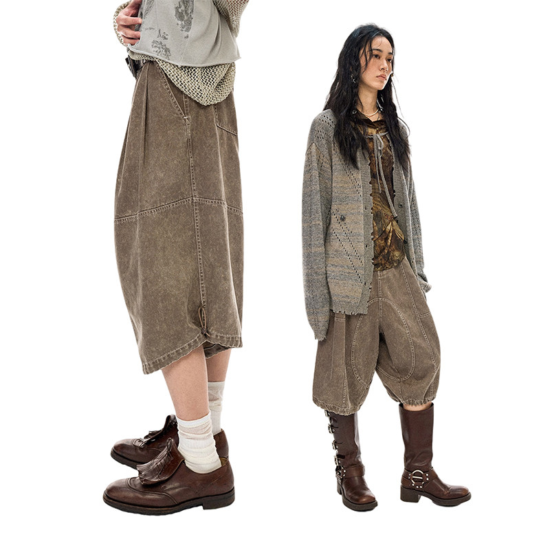 物理少年「流浪者号」莱赛尔复古做旧炒雪花工艺航海七分灯笼裤,淘宝优惠券,粉丝福利购,淘宝优惠卷