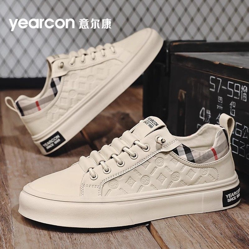 意尔康小白鞋子男鞋2026年新款春季厚底板鞋高端爸爸男士休闲皮鞋,淘宝优惠券,粉丝福利购,淘宝优惠卷